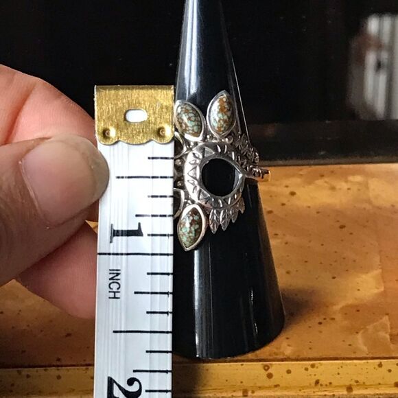 Royston Blue Horizon Turquoise Sterling Silver Native American Style Ring Size 6 - Picture 4 of 10